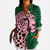 Sandra - Bluză Artă Leopard Tropical