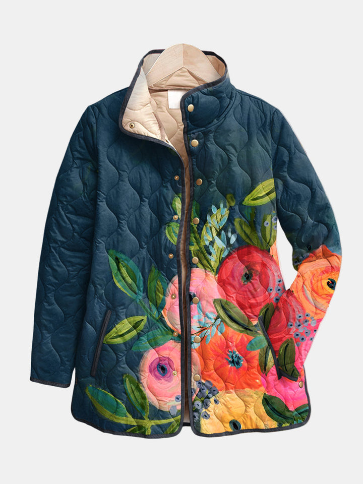 DELACROIX | Jachetă matlasată cu imprimeu floral Camille