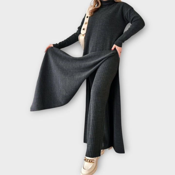 Rochie Maxi Tricotată cu Design Relaxat