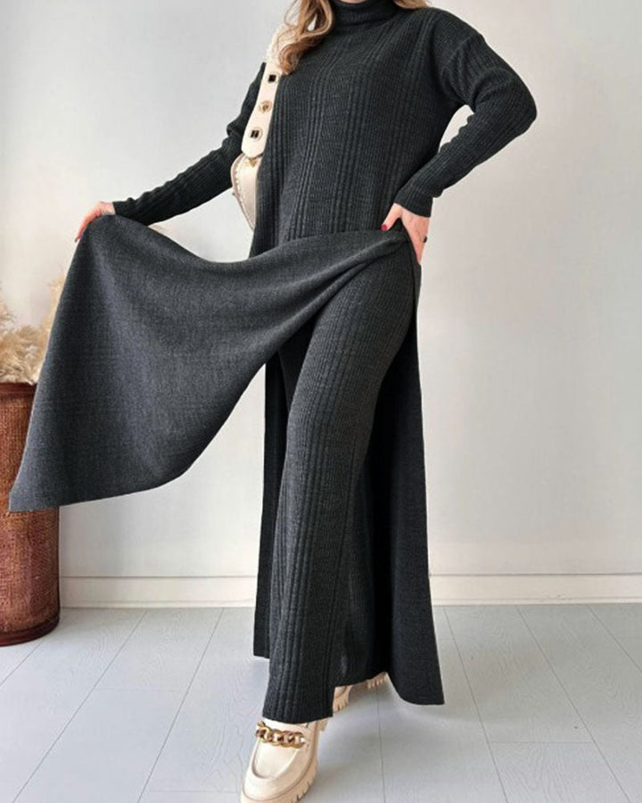 Rochie Maxi Tricotată cu Design Relaxat