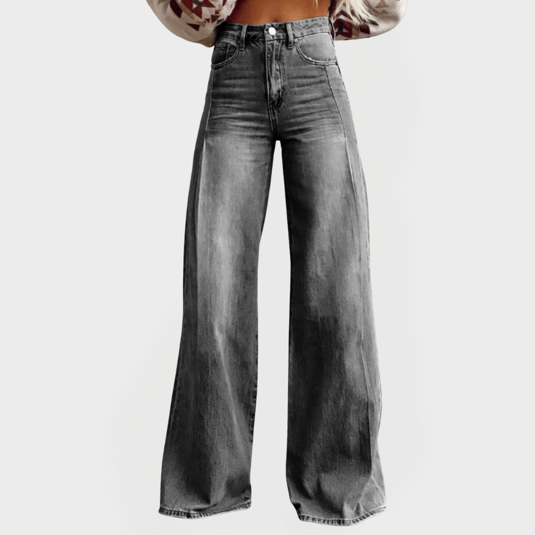 Pantaloni Largi Eleganți din Denim