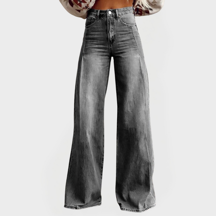 Pantaloni Largi Eleganți din Denim