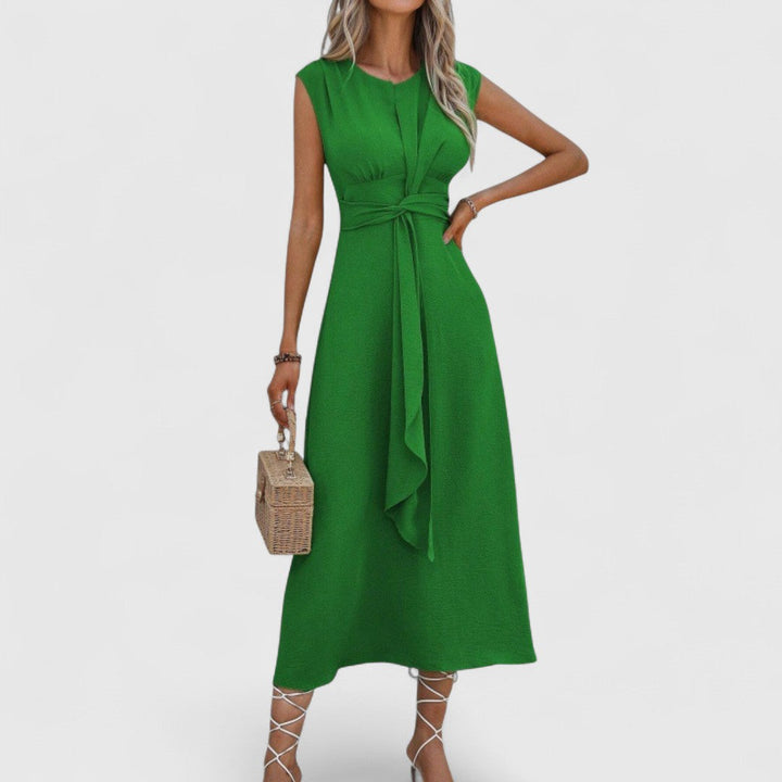 Rochie Maxi Vaporoasă Penelopa Fără Mâneci cu Decolteu Rotund Flattering