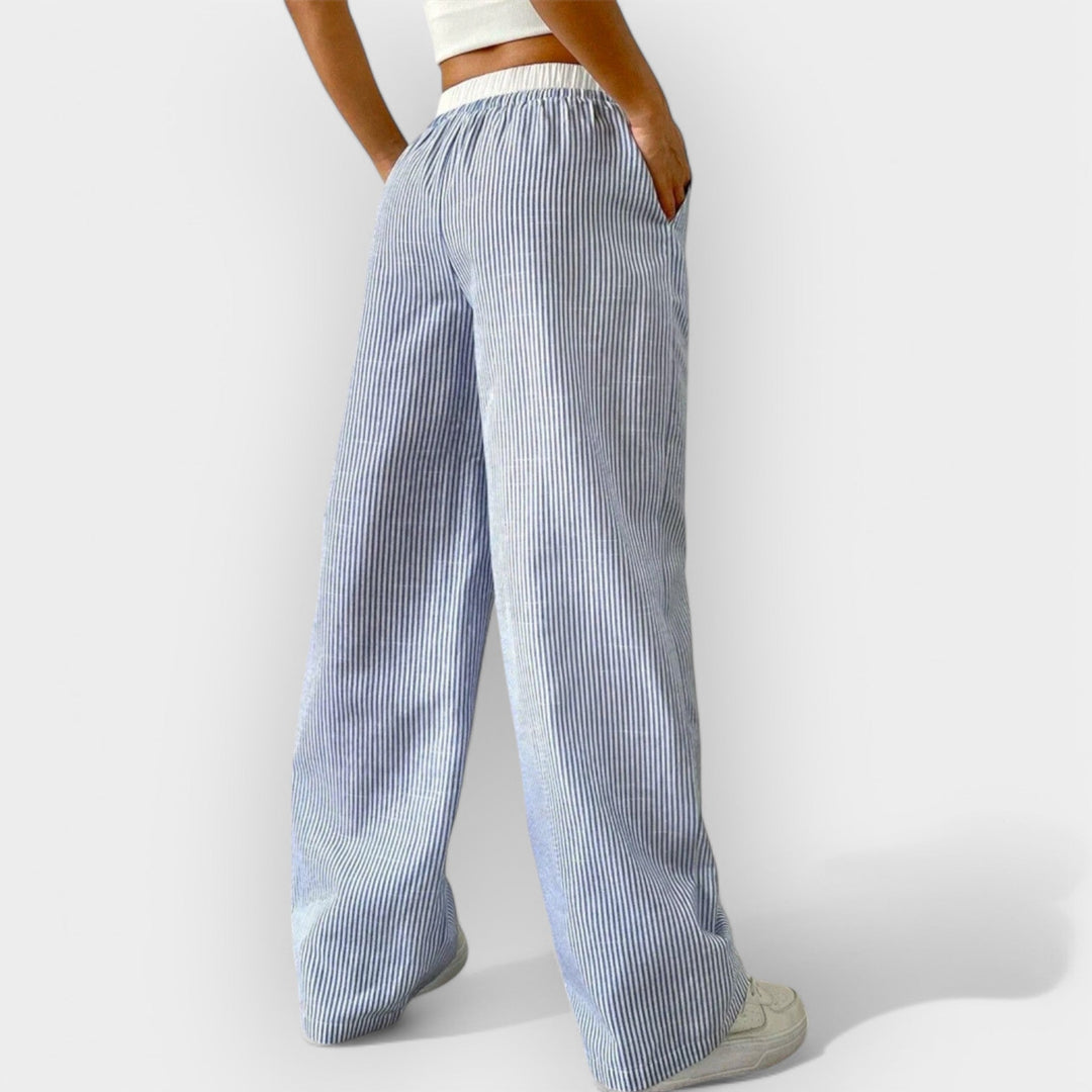 Pantaloni Oversized cu Dungi