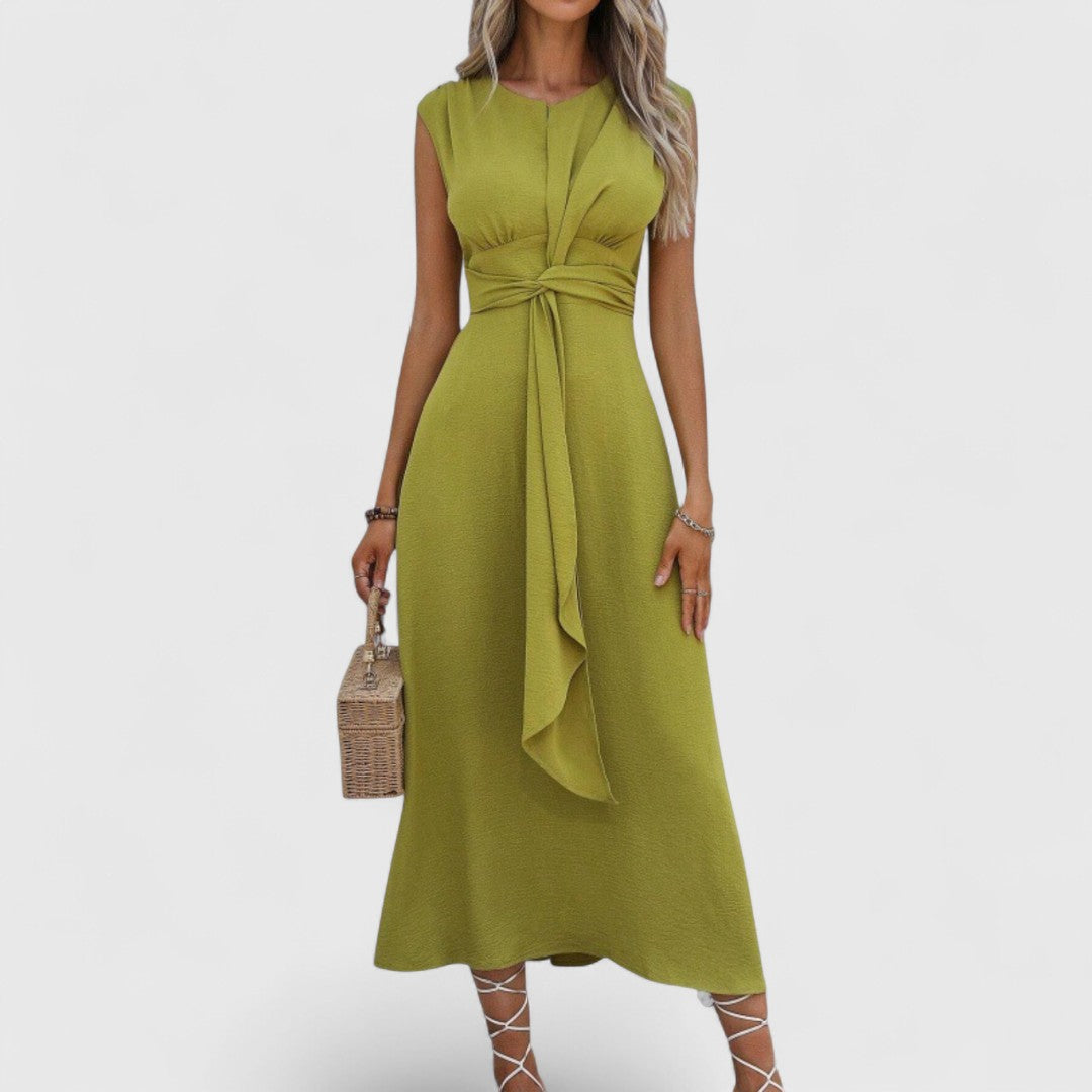 Rochie Maxi Vaporoasă Penelopa Fără Mâneci cu Decolteu Rotund Flattering