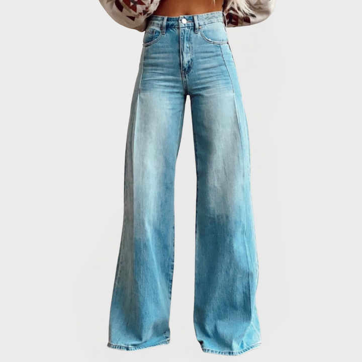 Pantaloni Largi Eleganți din Denim