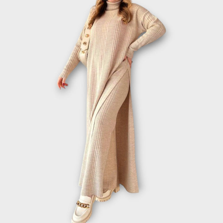 Rochie Maxi Tricotată cu Design Relaxat
