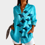 Henriette - Bluza cu Drapează Ocean