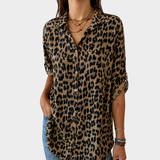 Odette - Bluză Relaxată Safari Chic