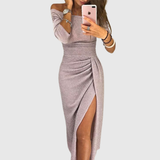 Isabelle - Rochie maxi elegantă cu guler halter și o croială frumoasă, fluidă