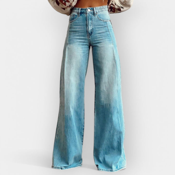 Pantaloni Flare Largi cu Design Modern