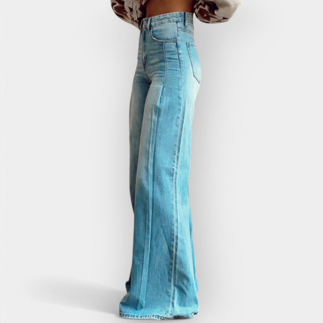 Pantaloni Flare Largi cu Design Modern