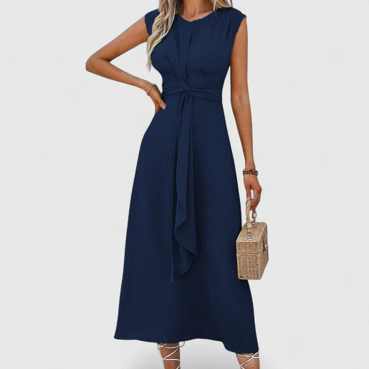 Rochie Maxi Vaporoasă Penelopa Fără Mâneci cu Decolteu Rotund Flattering