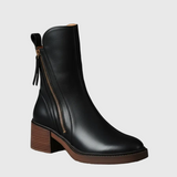 Pernelle - Botine din Piele cu Toc Pătrat