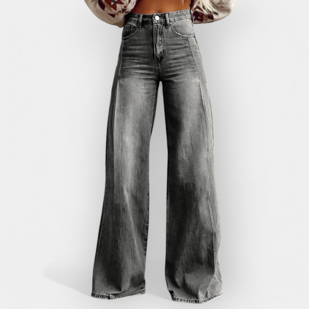 Pantaloni Flare Largi cu Design Modern