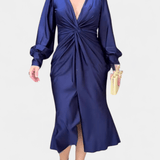 Bodil - Rochie V cu guler