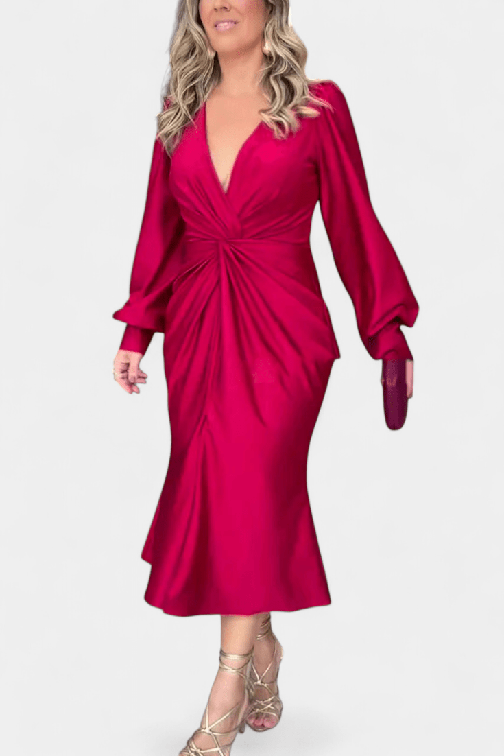 Bodil | Rochie V cu guler