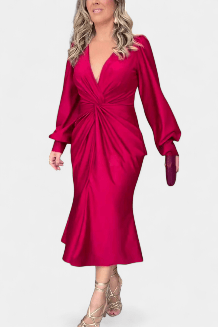 Bodil | Rochie V cu guler