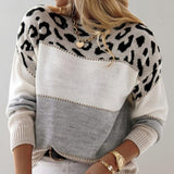 Julinha – Pulover relaxat cu model de leopard