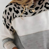 Julinha – Pulover relaxat cu model de leopard