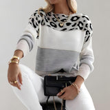 Julinha – Pulover relaxat cu model de leopard