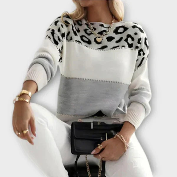 Sandra – Pulover elegant cu model leopard