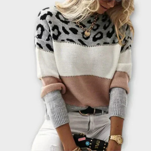 Sandra – Pulover elegant cu model leopard