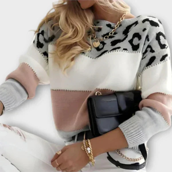 Sandra – Pulover elegant cu model leopard