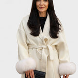 Dagmar - Palton elegant cu blană ecologică