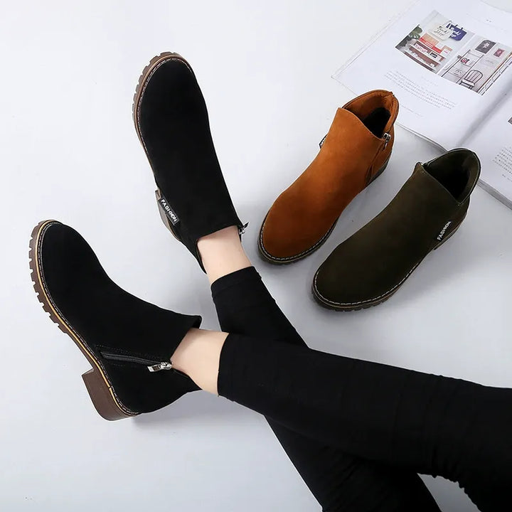 Emilia™ | Botine clasice de iarnă cu toc mic
