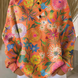 Freja - Pulover cu model floral colorat