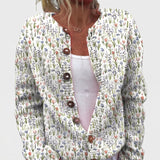 Concetta - Cardigan tricotat cu model vintage floral
