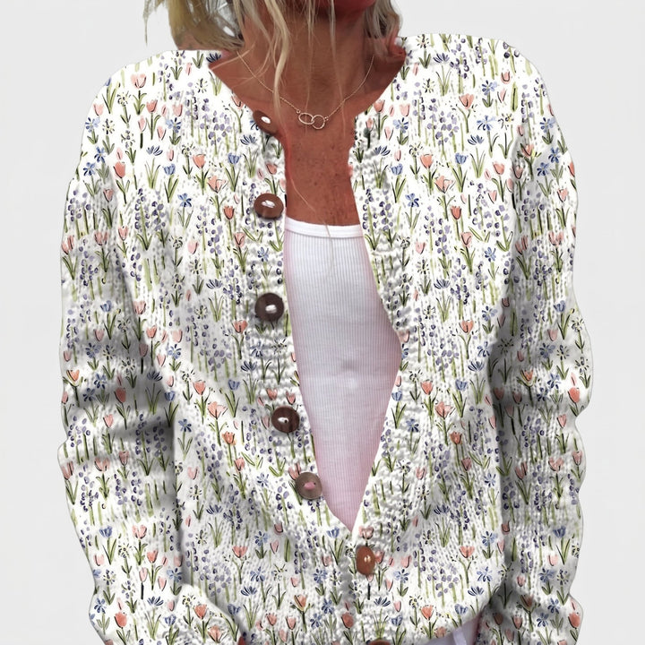Concetta™ | Cardigan tricotat cu model vintage floral