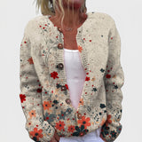 Rosa - Cardigan vintage cu model floral