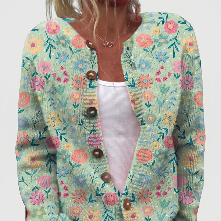 Angela™ | Cardigan vintage cu imprimeu floral pentru femei