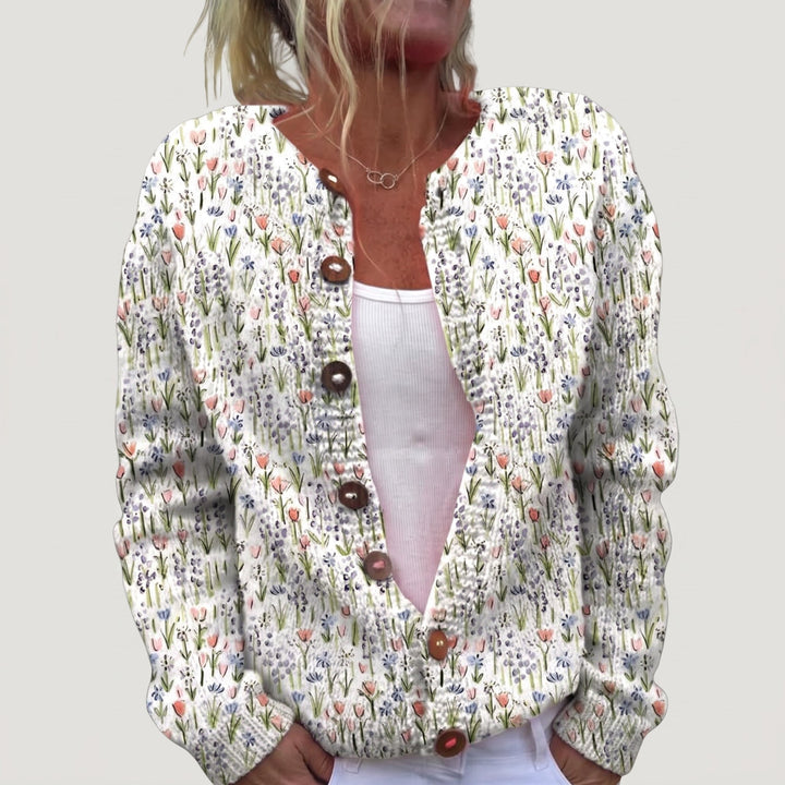 Concetta™ | Cardigan tricotat cu model vintage floral
