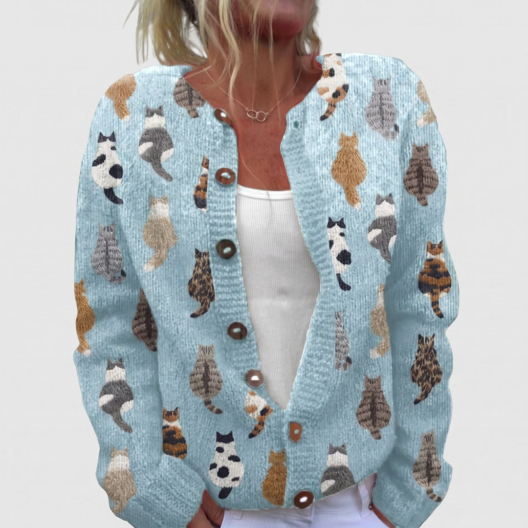 Graziella™ | Cardigan cu model de pisică