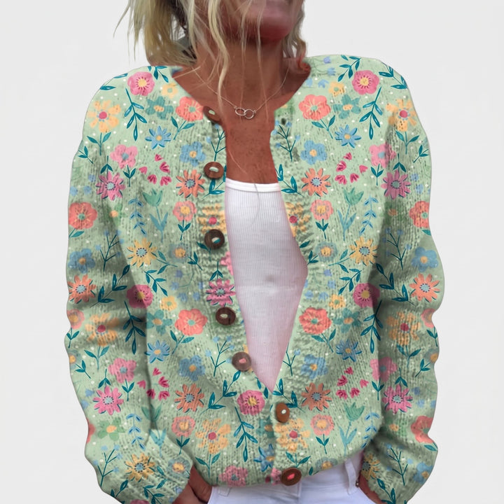 Angela™ | Cardigan vintage cu imprimeu floral pentru femei