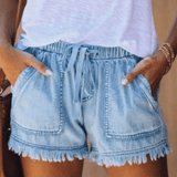 Karen - Șorturi din denim cu talie înaltă