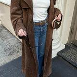 Mille - Trenchcoat elegant din piele întoarsă