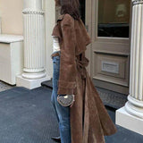 Mille - Trenchcoat elegant din piele întoarsă