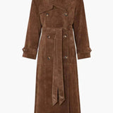 Mille - Trenchcoat elegant din piele întoarsă