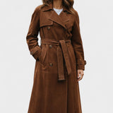 Mille - Trenchcoat elegant din piele întoarsă