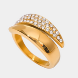 Emilia – Inel elegant reglabil auriu cu cristale