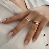 Emilia – Inel elegant reglabil auriu cu cristale