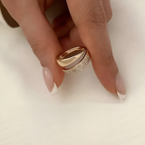 Emilia – Inel elegant reglabil auriu cu cristale