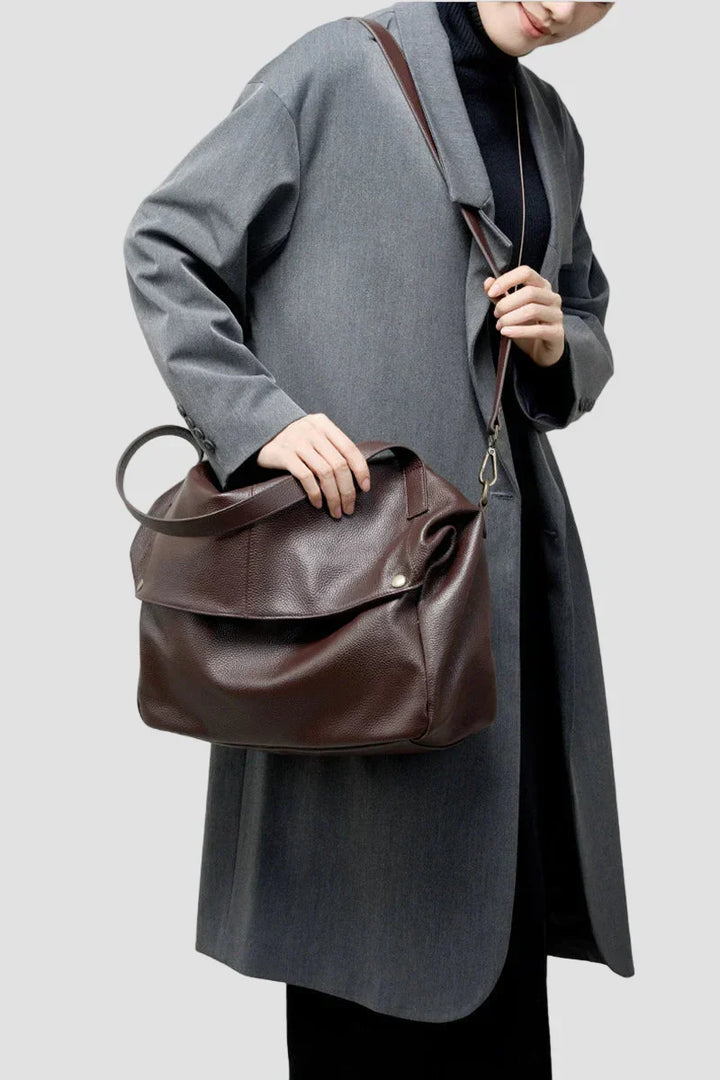 Adriani - Geantă minimalistă din piele autentică, moale, cu design retro pentru utilizare zilnică