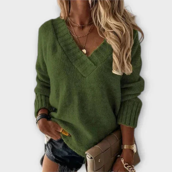 Carolina – Pulover elegant cu decolteu în V