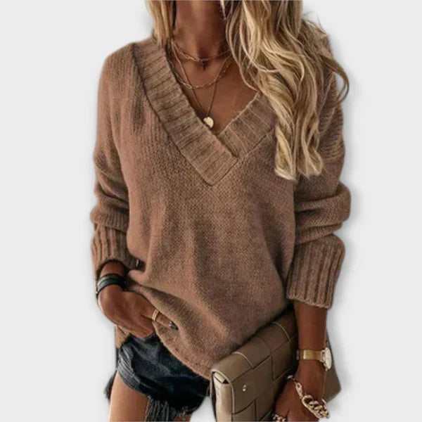Carolina – Pulover elegant cu decolteu în V