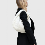 Eva - Sacou Mediu Sage din Material Textil pentru Umăr